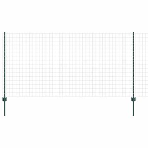 vidaXL Eur&oacute;pai ker&iacute;t&eacute;s oszloppal 25 x 1,2 m PVC-bevonatos ac&eacute;l Z&ouml;ld