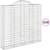 vidaXL 30 db íves horganyzott vas gabion kosár 200x50x180/200 cm