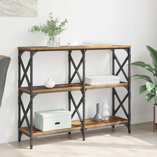 vidaXL Konzolasztal &Ouml;reg fa 100 x 28 x 80,5 cm Faanyag