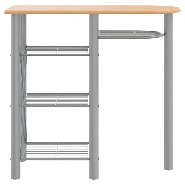 vidaXL 3 r&eacute;szes sz&uuml;rke &eacute;s barna szerelt fa &eacute;s vas b&aacute;rgarnit&uacute;ra