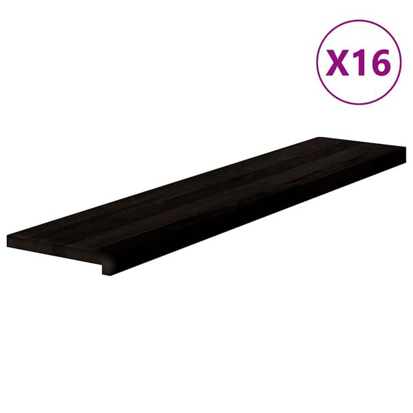 vidaXL l&eacute;pcsőfokok 16 db s&ouml;t&eacute;tbarna 120x30x2 cm t&ouml;m&ouml;r fa t&ouml;lgyfa