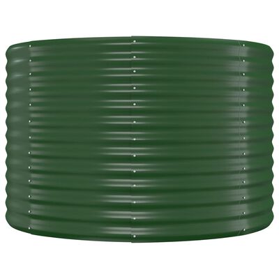 vidaXL zöld porszórt acél kerti magaságyás 322x100x68 cm