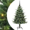 vidaXL Műfenyő vil&aacute;g&iacute;t&aacute;ssal &eacute;s g&ouml;mbk&eacute;szlettel Z&ouml;ld 120 cm PVC &eacute;s PE