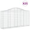 vidaXL 25 db íves horganyzott vas gabion kosár 200x30x100/120 cm