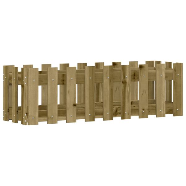 vidaXL impregn&aacute;lt fenyőfa kerti magas&aacute;gy&aacute;s ker&iacute;t&eacute;ssel 100 x 30 x 30 cm