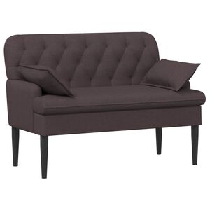 vidaXL Gombra tűz&ouml;tt loveseat S&ouml;t&eacute;t Barna 111 x 68 x 80 cm Sz&ouml;vet