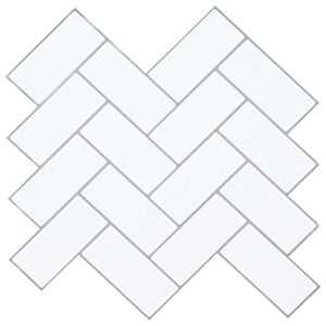 vidaXL Halv&aacute;ny Csempe 10 pcs Feh&eacute;r sz&uuml;rke 30 x 30 cm Poliuret&aacute;n &eacute;s PET