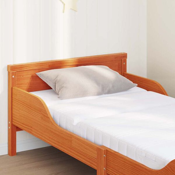 vidaXL &Aacute;gykeret matracmal fejt&aacute;ml&aacute;val Barna 80 x 200 cm T&ouml;m&ouml;r fenyőfa