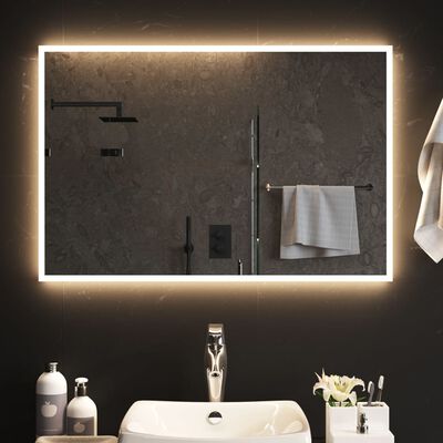 vidaXL LED-es fürdőszobatükör 90 x 60 cm