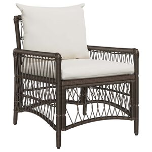 vidaXL Kerti Sz&eacute;k p&aacute;rn&aacute;val Barna 73 x 61 x 77 cm polirattan