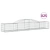 vidaXL 25 db &iacute;ves horganyzott vas gabion kos&aacute;r 300x50x40/60 cm