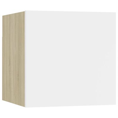 vidaXL fehér-tölgyszínű falra szerelhető TV-szekrény 30,5 x 30 x 30 cm