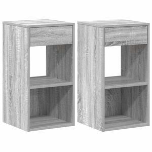 vidaXL &eacute;jjeliszekr&eacute;nyek fi&oacute;kos 2 db sz&uuml;rke sonoma 35x34x66,5 cm