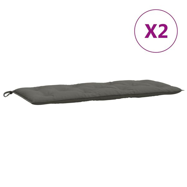 vidaXL 2 db melange sötétszürke szövet kerti padpárna 120x50x7 cm