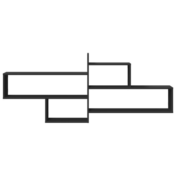 vidaXL fekete szerelt fa fali polc 167,5 x 18 x 68 cm