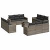 vidaXL 13 r&eacute;szes sz&uuml;rke polyrattan kerti &uuml;lőgarnit&uacute;ra p&aacute;rn&aacute;kkal