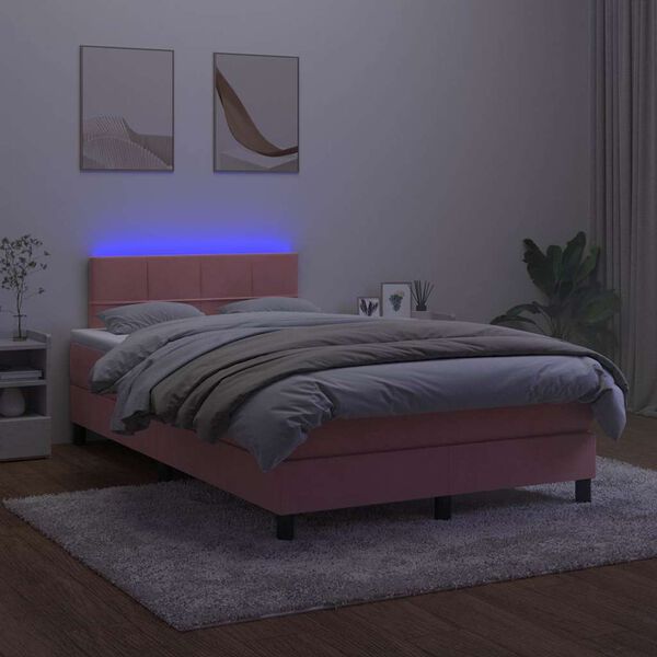 vidaXL r&oacute;zsasz&iacute;n b&aacute;rsony rug&oacute;s &eacute;s LED-es &aacute;gy matraccal 120 x 190 cm