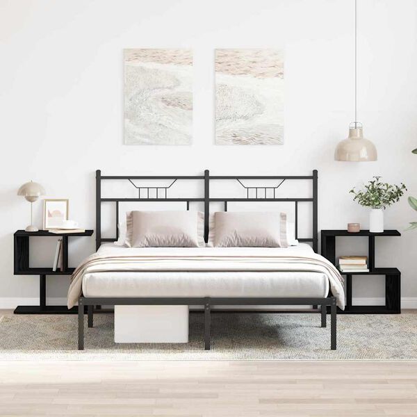 vidaXL &Eacute;jjeliszekr&eacute;ny 2 pcs Fekete t&ouml;lgy 50 x 30 x 51,5 cm Faanyag