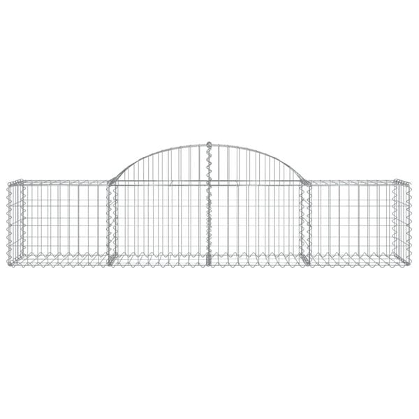 vidaXL 4 db íves horganyzott vas gabion kosár 200x50x40/60 cm