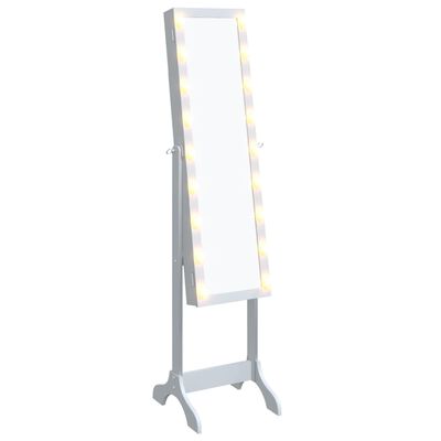 vidaXL fehér szabadon álló tükör LED-del 34 x 37 x 146 cm