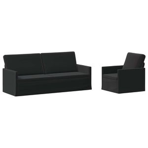 vidaXL Kanap&eacute; Szett 2 pcs Fekete B&aacute;rsony