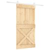 vidaXL Cs&uacute;sz&oacute; ajt&oacute; Term&eacute;szetes &eacute;s Feh&eacute;r 100 x 210 cm Szil&aacute;rd Fenyőfa