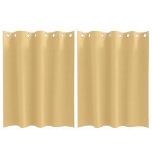 vidaXL Fekete F&uuml;gg&ouml;ny Gyűrűkkel 2 db B&eacute;zs 140 x 140 cm Poli&eacute;szter