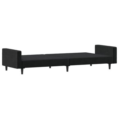 vidaXL kétszemélyes fekete bársony kanapéágy