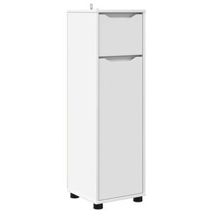 vidaXL F&uuml;rdőszoba Sz&eacute;k&eacute;ny fi&oacute;kkal Feh&eacute;r 30,5 x 30 x 101 cm Faanyag