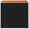 vidaXL fekete polyrattan kerti kisasztal falappal 58 x 27,5 x 55 cm