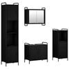 vidaXL F&uuml;rdőszobai Szekr&eacute;ny Szett 4 db Fekete T&ouml;lgy 40 x 36 x 181 cm