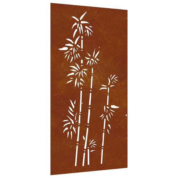 vidaXL bambuszmint&aacute;s corten ac&eacute;l kerti fald&iacute;sz 105 x 55 cm
