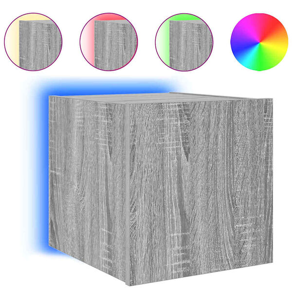 vidaXL sz&uuml;rke sonoma sz&iacute;nű fali TV-szekr&eacute;ny LED-ekkel 30,5x35x30 cm