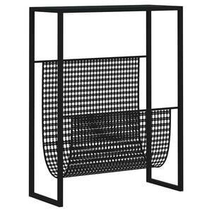 vidaXL fekete ac&eacute;l &uacute;js&aacute;gtart&oacute; &aacute;llv&aacute;ny 35 x 15 x 45 cm