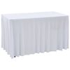 vidaXL 2 darab feh&eacute;r sztreccs asztalszoknya 243 x 76 x 74 cm