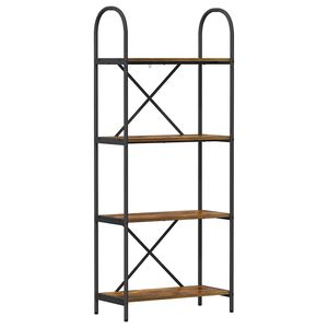 vidaXL K&ouml;nyvespolc 4 szintes 60 x 30 x 146 cm Szerelt fa F&uuml;st&ouml;lt t&ouml;lgy