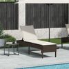 vidaXL barna polyrattan napozóágy párnával 55x200x44 cm