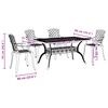 vidaXL 5 részes fehér öntött alumínium kerti étkezőgarnitúra