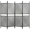 vidaXL antracitsz&uuml;rke polirattan ker&iacute;t&eacute;spanel 2,4 x 2 m