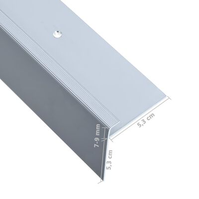 vidaXL 15 db ezüstszínű F-alakú alumínium lépcső élvédő 90 cm