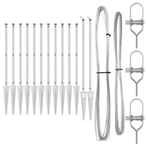 vidaXL Kerítoszlopok 13 pcs Ezüst Ø32mm 60 cm Horganyzott acél
