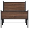 vidaXL barna tölgy színű fém ágykeret matrac nélkül 75 x 190 cm