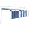 vidaXL kék és fehér automata napellenző redőnnyel 4 x 3 m