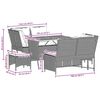 vidaXL 5 r&eacute;szes sz&uuml;rke polyrattan kerti &uuml;lőgarnit&uacute;ra p&aacute;rn&aacute;kkal