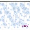vidaXL 8 funkci&oacute;s hideg feh&eacute;r LED-es j&eacute;gcsapf&eacute;nyf&uuml;gg&ouml;ny 10 m 400 LED