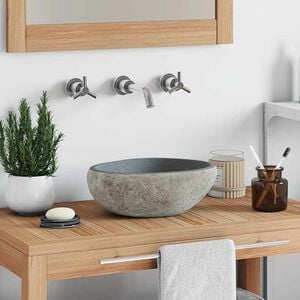vidaXL ov&aacute;lis folyami kő mosd&oacute;kagyl&oacute; (29-38) x (24-31) cm