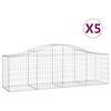 vidaXL 5 db &iacute;ves horganyzott vas gabion kos&aacute;r 200x50x60/80 cm