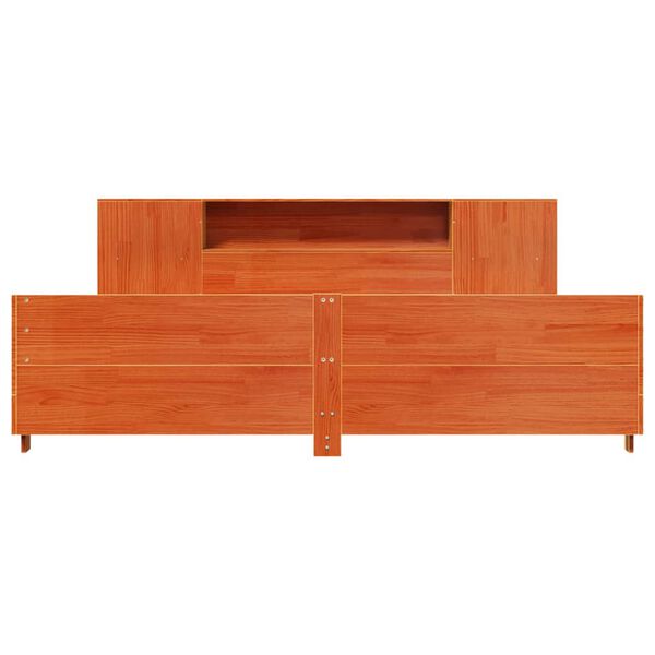 vidaXL viaszbarna t&ouml;m&ouml;r fenyőfa &aacute;gy matrac n&eacute;lk&uuml;l 180 x 200 cm