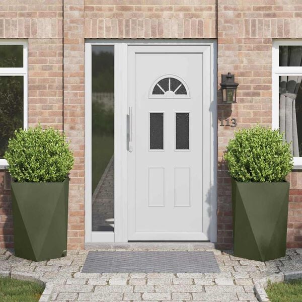 vidaXL Növénytartó 2 pcs Olajzöld 50 x 50 x 75 cm Acél