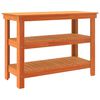 vidaXL Munkapad polcokkal Viaszbarna 110,5 x 50 x 80 cm T&ouml;m&ouml;r fenyőfa